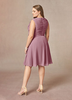 Azazie Theron Mother of the Bride Dresses Vintage Mauve A-Line V-Neck Pleated Chiffon Dress image9