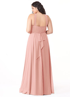 Azazie Dixie Bridesmaid Dresses Rosette A-Line Halter Pleated Chiffon Dress image10