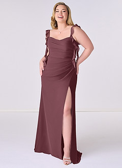 Barbie ♥ Azazie Bridesmaid Dresses Sangria Mermaid Corset Chiffon Dress image7