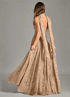 Azazie Gabriela 신부 들러리 드레스 A라인 스트랩리스 플로럴 번아웃 바닥 길이 드레스 image2