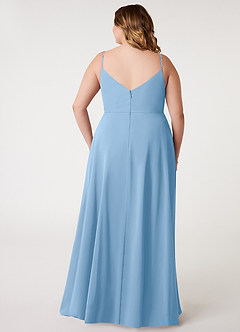 Azazie Daenerys Jurken voor bruidsmeisjes Jurk van Chiffon met A-lijn Frock Poederblauw image9
