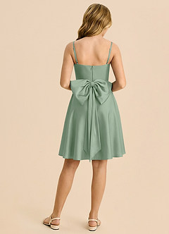 Azazie Bear Junior Matcha A-Line Sweetheart Neckline Stretch Satin Dress image2