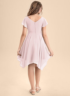 Azazie Janeaurelia Junior Blushing Pink A-Line Pleated Chiffon Dress image2