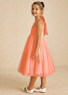 Azazie Dora Flower Girl Dresses Sunset A-Line Bow Tulle Dress image4