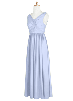 Azazie Sawyer Junior Ice A-Line Pleated Chiffon Dress image8