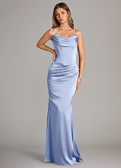 Azazie Sorrel Robes de demoiselle d'honneur Robe Sirène Convertible en Satin extensible Sans bretelle Eis image6