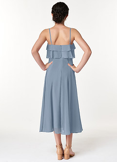 Azazie Ensley Junior Dusty Blue A-Line Pleated Chiffon Dress image2