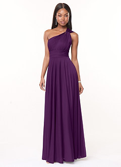 Azazie Charlize Jurken voor bruidsmeisjes Jurk van Mesh met A-Lijn One-Shoulder Druif image3