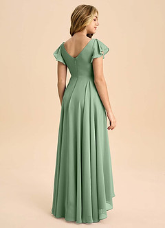 Azazie Caria Junior Matcha A-Line Pleated Chiffon Dress image2