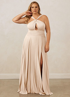 Christian Siriano Bridal for Azazie 1009 Bridesmaid Dresses White Alabaster A-Line Pleated Chiffon Dress image11