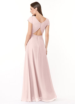 Azazie Hainsly Final Sale Blushing Pink A-Line Sweetheart Neckline Chiffon Dress image2