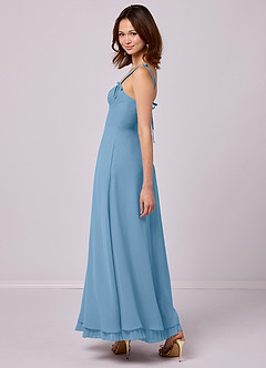 Barbie ♥ Azazie Final Sale Steel Blue A-Line Pleated Chiffon Dress image5