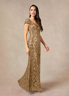 Azazie Korinna Mère de la mariée Robes Robe Sirène en Paillettes Taupe image2