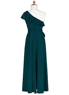 Azazie Eletta Junior Agave A-Line Ruched Chiffon Dress image7