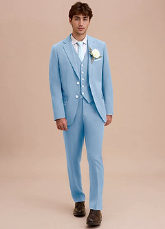 front Ethan Sky Blue Refined Weave Performance Suit Jacket