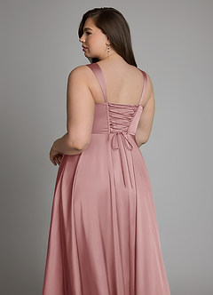 Azazie Azaria Bridesmaid Dresses Dusty Rose A-Line Corset Stretch Satin Dress image13