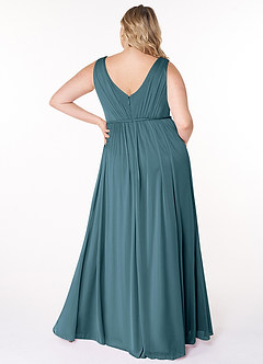 Azazie Tanicia Bridesmaid Dresses Bermuda A-Line V-Neck Pleated Mesh Dress image6