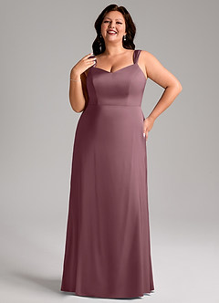 Azazie Denice Bridesmaid Dresses Amethyst Sheath Pleated Stretch Satin Dress image10