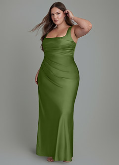 Azazie Agustina Robes de demoiselle d'honneur Robe Sirène en Satin extensible Corset Genévrier image10