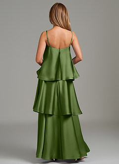 Azazie Azalea Bridesmaid Dresses Juniper A-Line Ruched Stretch Satin Dress image4