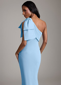 Azazie Yuanna Bridesmaid Dresses Powder Blue Mermaid One Shoulder Chiffon Dress image7
