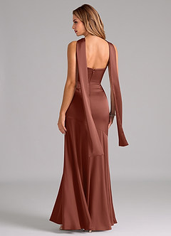 Azazie Shiloh Bridesmaid Dresses Auburn Mermaid Strapless Stretch Satin Convertible Dress image7