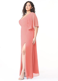 Azazie Cierra Bridesmaid Dresses A-Line V-Neck Chiffon Floor-Length Dress image10