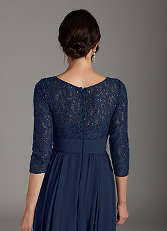 Azazie Carmena Mother of the Bride Dresses Dark Navy A-Line Sequins Chiffon Dress image6