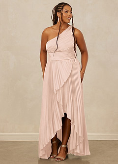 Christian Siriano Bridal for Azazie 1008 Bridesmaid Dresses Blushing Pink A-Line One Shoulder Stretch Satin Dress image11