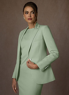 front Kennedy Dusty Sage Structured Stretch Jacket and Dress Suit Set