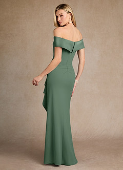 Azazie Laredo Mother of the Bride Dresses Eucalyptus Mermaid Off the Shoulder Stretch Crepe Dress image3