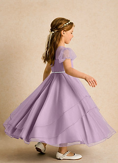 Azazie Duckie Flower Girl Dresses Wisteria Ball-Gown Pleated Tulle Dress image2