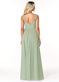 Azazie Cleobella Bridesmaid Dresses Dusty Sage A-Line Sweetheart Lace Chiffon Dress image2