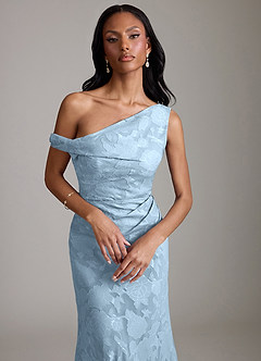 Azazie Emerson 신부 들러리 드레스 인어 오프 더 숄더 플로럴 번아웃 바닥 길이 드레스 image2