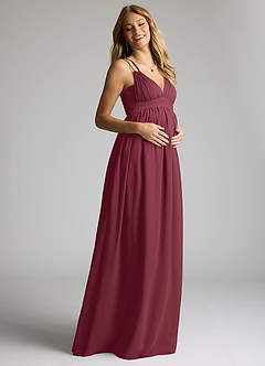 Azazie Emree Abiti da damigella d'onore premaman Abito A-Line Chiffon Floor-Length image2