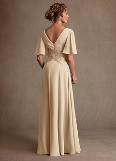 Azazie Milliat Suknie dla Matki Panny Młodej Linia A Koronka Szyfon Długość podłogi Sukienka image3