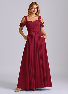 Azazie Koa Final Sale Sky Blue A-Line Off the Shoulder Chiffon Dress image1