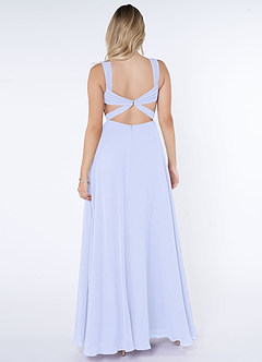 Azazie Nahrin Final Sale Lavender A-Line V-Neck Pleated Chiffon Dress image2