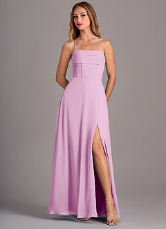 Azazie Carolyn Bridesmaid Dresses Candy Pink A-Line Pleated Chiffon Dress image5