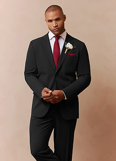 Savile Black Wool Blend Suit Jacket