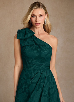Azazie Easton Mother of the Bride Dresses Pine Ball-Gown One Shoulder Floral Burnout Dress image3