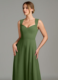 Azazie Gwendolyn Bridesmaid Dresses Olive A-Line Sweetheart Neckline Chiffon Dress image6