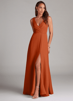 Azazie Nelly Kleider zum Anprobieren zu Hause A-Linie Plissee Chiffon Kleid Agave image1
