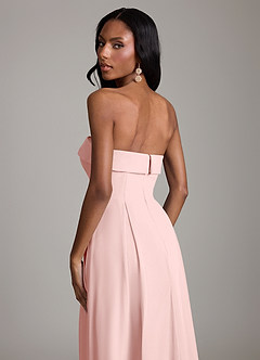 Azazie Lucienne Bridesmaid Dresses Powder Pink A-Line Strapless Chiffon Convertible Dress image7