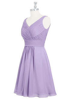 Azazie Grace Bridesmaid Dresses Lilac A-Line Pleated Chiffon Dress image8