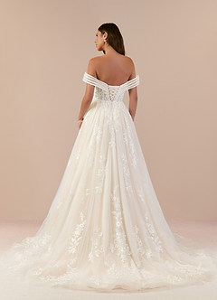 Azazie Amaria Final Sale Diamond White Blushing Pink Ball-Gown Sequins Tulle Dress image2