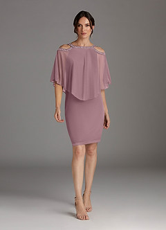 Azazie Junibee Mother of the Bride Dresses Dusty Rose Sheath Sequins Mesh Dress image1