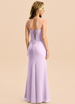 Azazie Sorrel Junior Frosted Lilac Mermaid Pleated Chiffon Dress image2