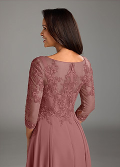 Azazie Marge Mother of the Bride Dresses Desert Rose A-Line Scoop Lace Chiffon Dress image4