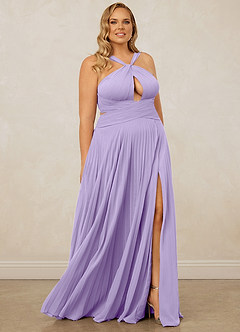Christian Siriano Bridal for Azazie 1009 Bridesmaid Dresses Lilac A-Line Pleated Chiffon Dress image12